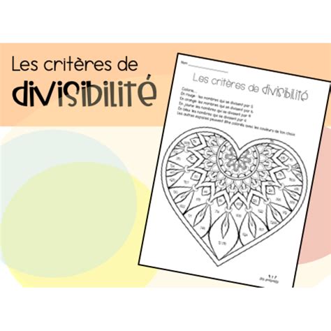 Coloriage Crit Res De Divisibilit