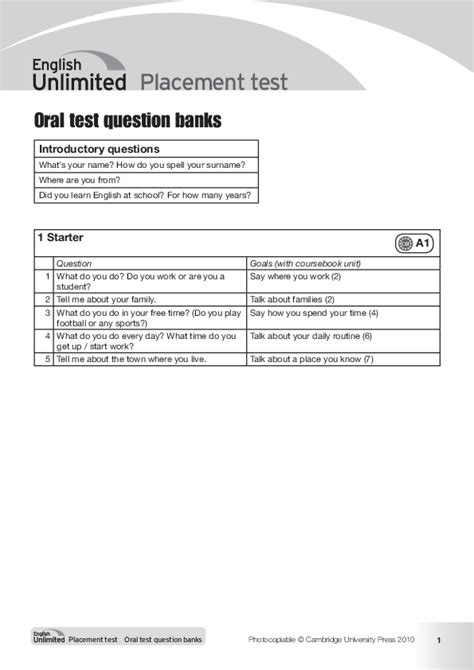 Cambridge English Placement Test Pdf