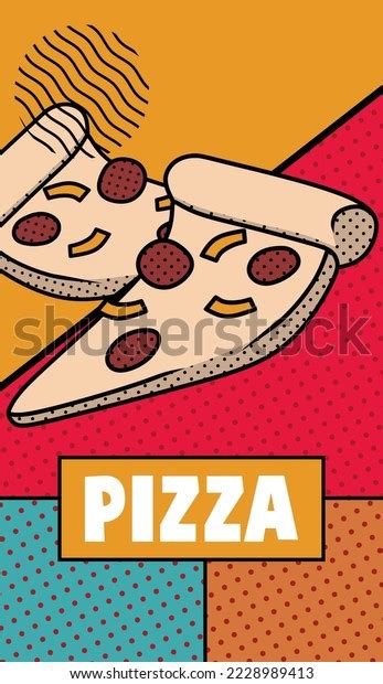 Pizza Pop Art Vector Illustration Stock Vector Royalty Free