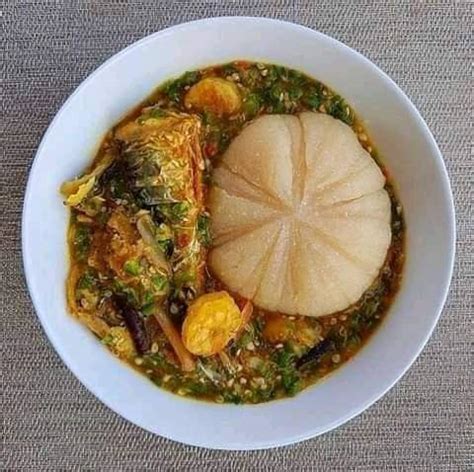 Pounded Yam Okra Soup On Cubana African Cuisine