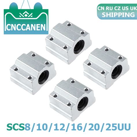 4PCS Linear Motion Ball Bearing Slide Block Bushing SC8UU SCS8UU SC10UU