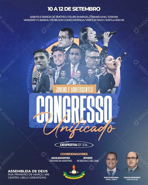 Congresso Unificado Igreja Social Media PSD Editável download Designi