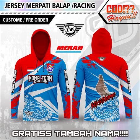 Jual Jersey Merpati Balap Kupluk Atau Bertudung Atau Bertopi Joki