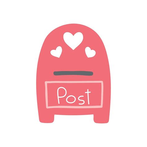 Cute Mailbox Vector Illustration Flat Hand Drawn Style Postbox