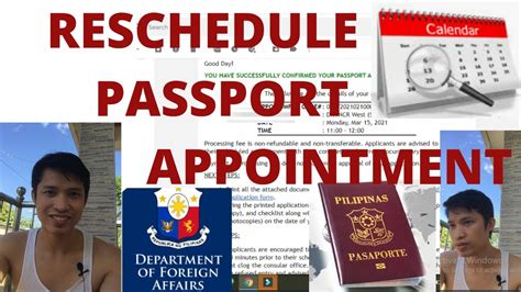 How To Reschedule A Dfa Passport Appointment Youtube