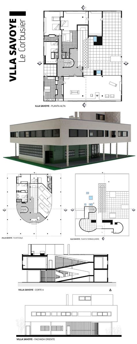 Villa Savoye Floor Plan Dimensions Floorplans Click