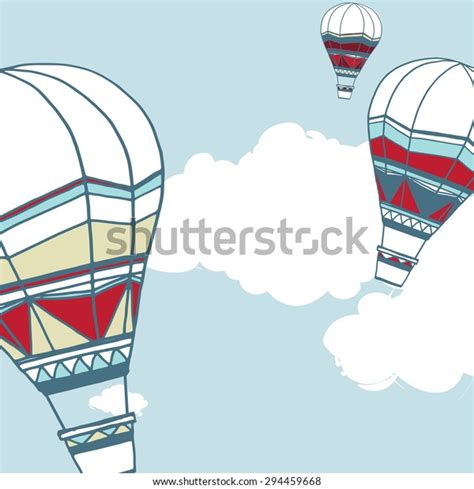 Hot Air Balloon Sky Vectorillustration Background Stock Vector Royalty Free