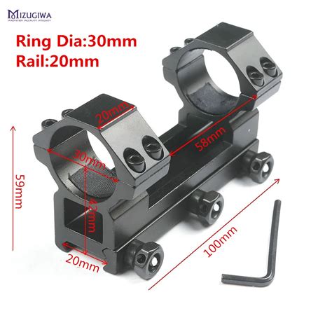 MIZUGIWA Tactical 30 Mm One Piece Double Scope Rings Higher Mount