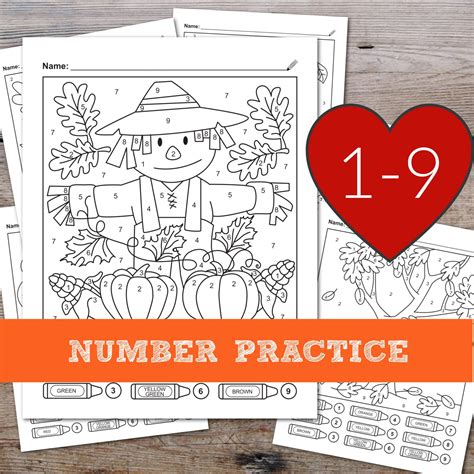 10 Autumn Color by Number Printable Coloring Pages for Kids - Etsy Canada