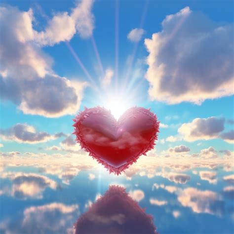 Premium AI Image A Heart Shaped Cloud With The Sun Shining Behind It