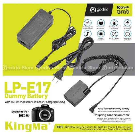 Jual Kingma Dummy Battery Kit Canon Lp E17 Indoor With Ac Power Supply