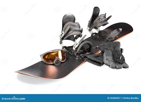 Equipment for snowboarding stock image. Image of fastening - 36383657