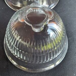 2 Hazel Atlas Aurora Nesting Bowls Ribbed 1940 Clear Glass Dish Etsy