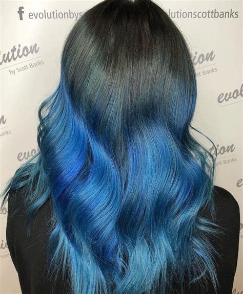 50 Shades of Midnight Blue Hair | Midnight blue color, Color melting ...