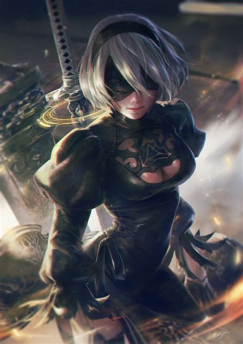 2b Nier Automata Warrior Nier Automata Sword Nier Portrait