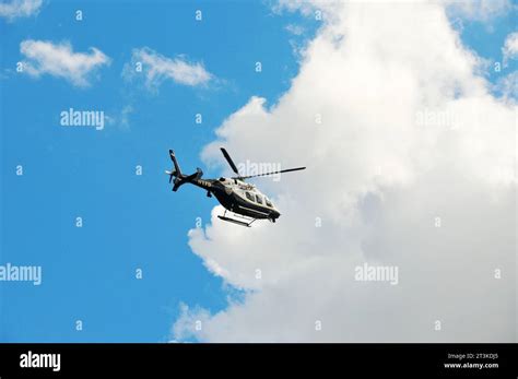 NYPD Helicopter, October 2015 in Manhattan, New York, USA Stock Photo ...