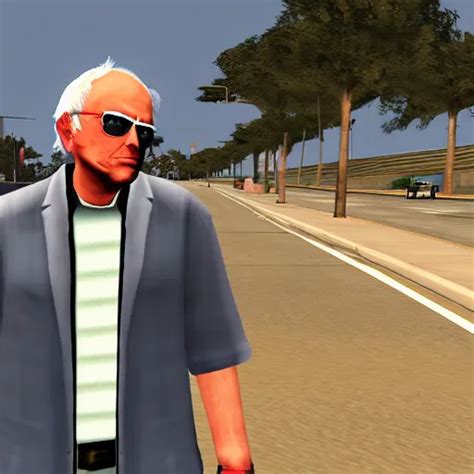 Gameplay Screenshot Of Bernie Sanders In Gta San Stable Diffusion