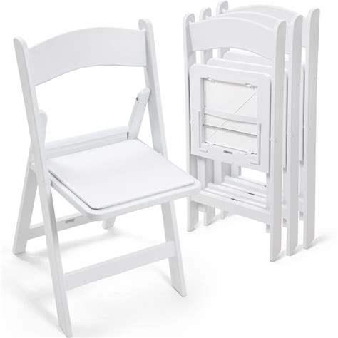 4 Pack Folding Chairs White Plastic Folding Chair Comfortable Resin