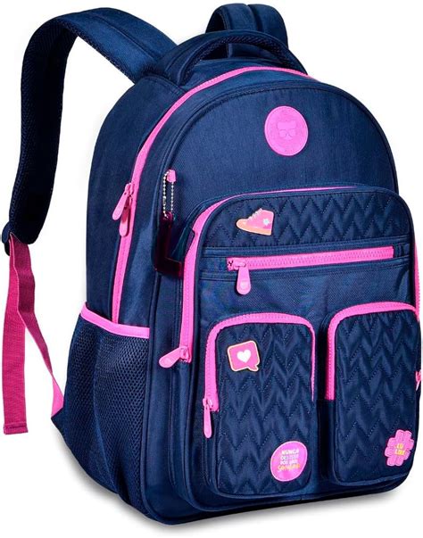 Mochila De Costas Luluca Feminina Escolar Juvenil Meninas Azul