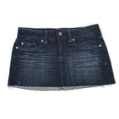 Refuge Skirts Refuge Dark Denim Mini Skirt Y K Summer Raw Hem