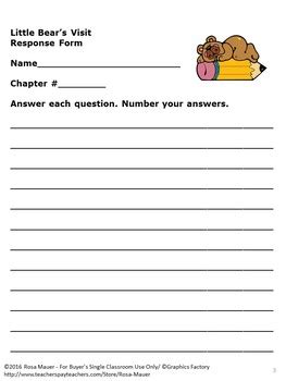 Little Bear Reading Comprehension Bundle Literacy Activities for Kids