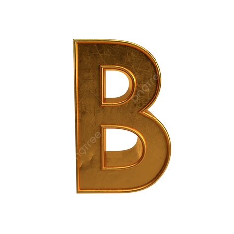 Letter B Clipart Png Images Gold 3d Letter B Design Gold Character