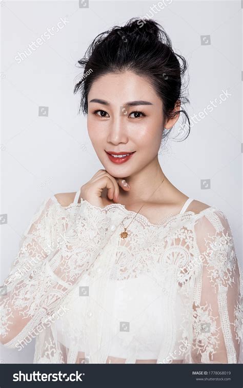 Sexy Mature Asian Lady Wearing White Stock Photo Shutterstock