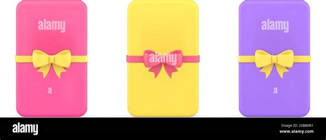 Present Container Slim Package With Bow Ribbon Smartphone Enclosed Box