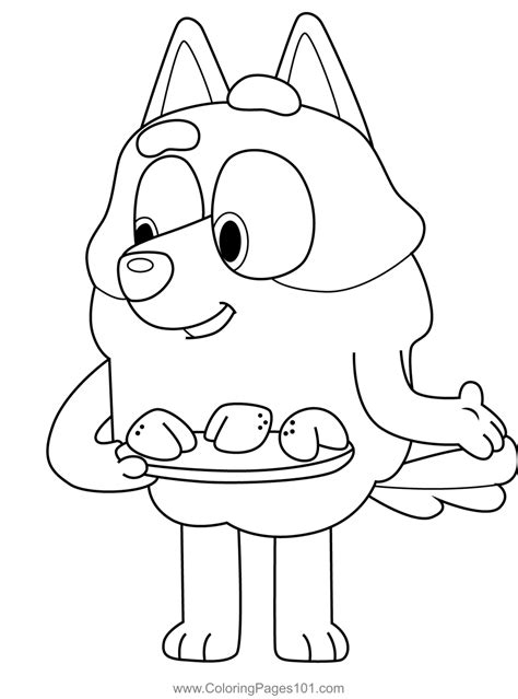 Takeaway Lady Bluey Coloring Page Colouring Pages Printable Coloring