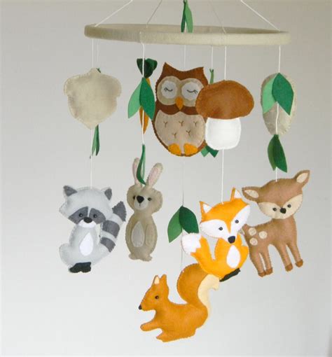 Custom Woodland Mobile Woodland Nursery Mobile Animals Mobile Etsy