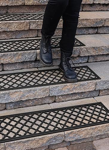 Finehous Rubber Stair Treads Non Slip Outdoor 35”x10” 5 Pack Moroccan Anti Slip