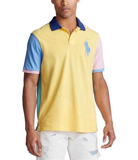 Polo Ralph Lauren Cotton Multi Color Big Pony Mesh Polo Shirt In Yellow