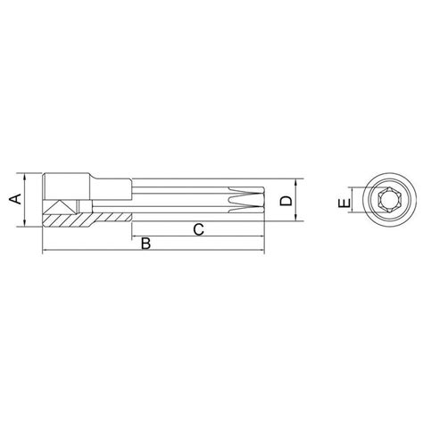 Soquete Longo Em Aço Cromo Vanádio Ponta Trafix T70 Encaixe 1 2