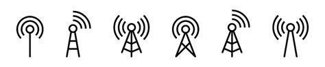 Antenna Icon Set Antenna Tower Icon Communication Antenna Wireless