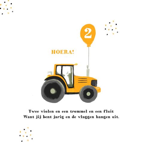 Hippe Verjaardagskaart Tractor Confetti Foto Kaartje2go