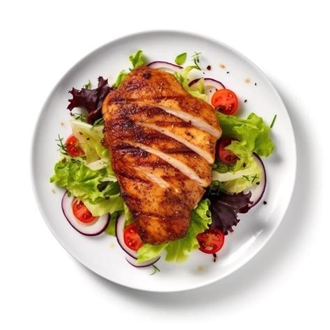 Premium AI Image Grilled Chicken Fillet And Fresh Vegetable Salad