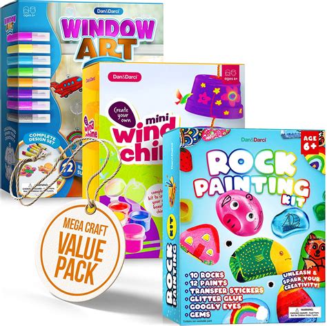 Kids Arts & Crafts Bundle - Painting Activities Kits for Boys & Girls of All Ages - Rock ...