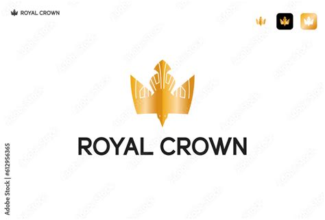 Royal Crown logo design, including Bird and crown shape and golden ...