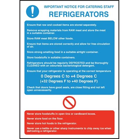 Refrigerator Storage Safety Sign Alliance Online