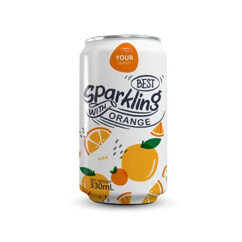 Orange Sparkling Water 330ml Can Private Label Tan Do