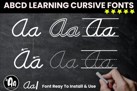 Abcd Cursive Handwriting Tracing Bundle Font By Antarart Creative Fabrica