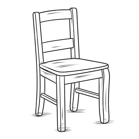 Doodle Illustration Vectorielle De Chaise En Bois PNG Contour De