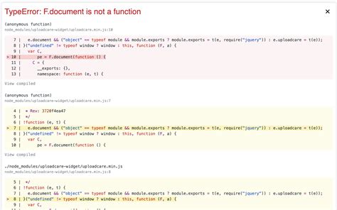 F Document Is Not A Function Issue Uploadcare Uploadcare