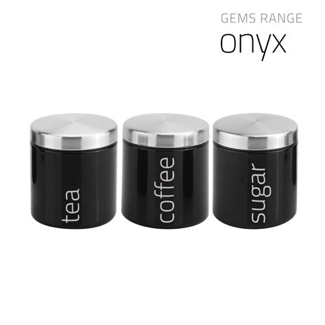 SQ Professional 9536 Gems Airtight Food Canister Set 3pc Onyx