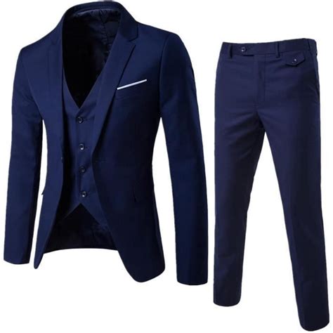 Costume Homme Slim Fit Trois Pièces Elégant Costume Formel Daffaires