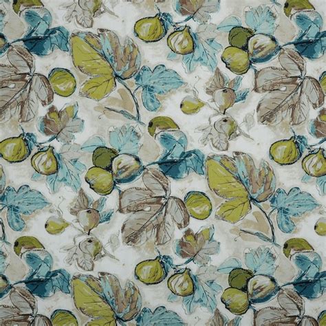 Teal Blue And Green Contemporary Print Upholstery Fabric By The Yard