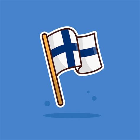 Premium Vector Finland National Flag Cartoon Vector Illustration