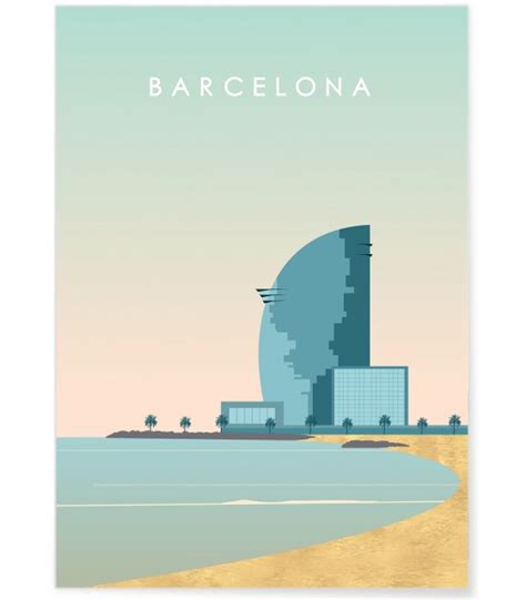 Poster Illustration Espagne Barcelone Lafficherie