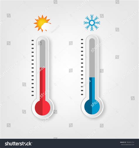 Thermometer Hot Cold Vector Illustration Meteorology Stock Vector Royalty Free 782601214