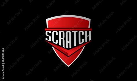 scratch logo with shield symbol Stock Illustration | Adobe Stock